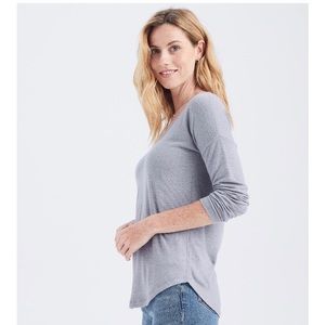 Abercrombie & Fitch | Cozy Long-sleeve V-neck legging tee | light-blue | XS
